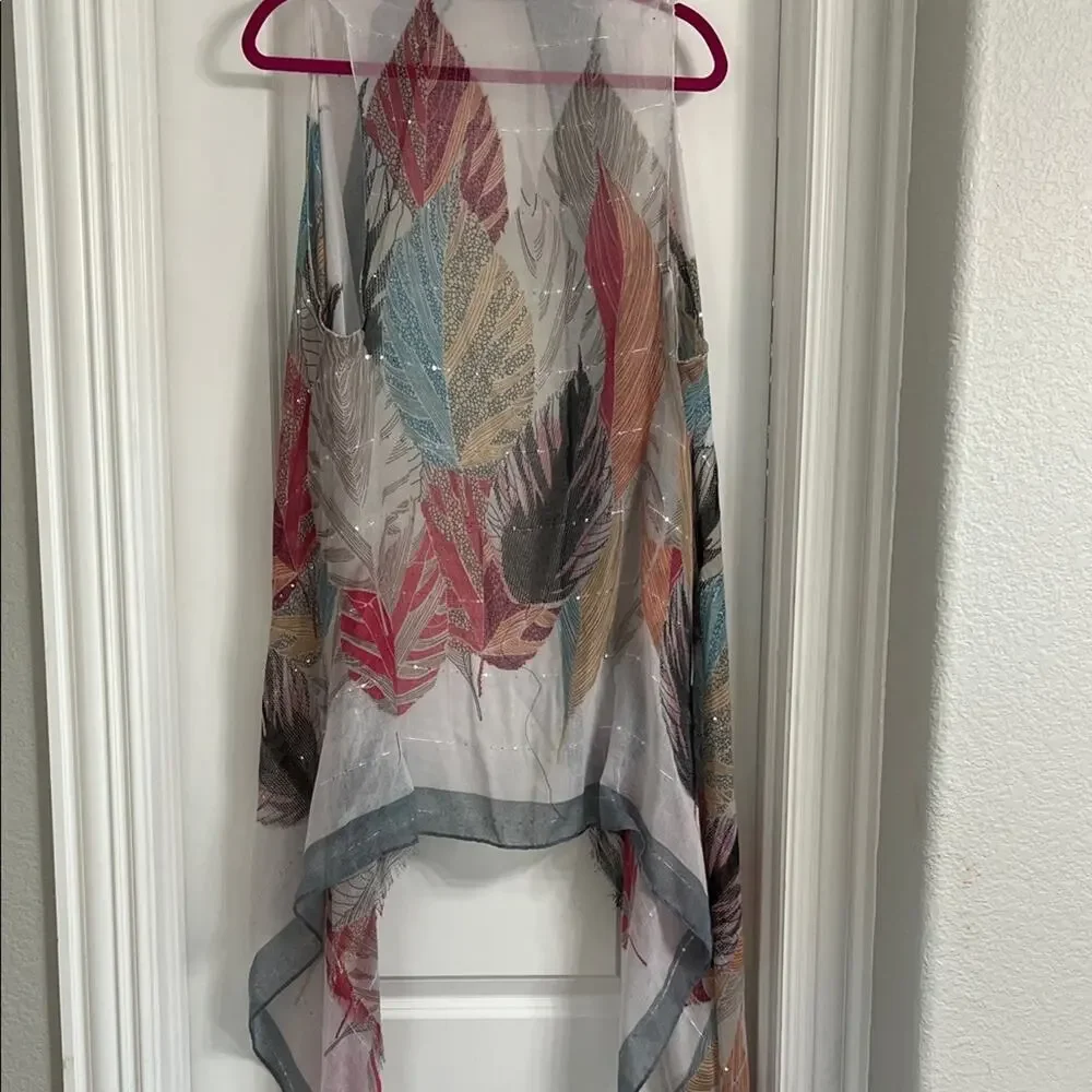 Source Unknown Sheer Leaf Patterned Drapes